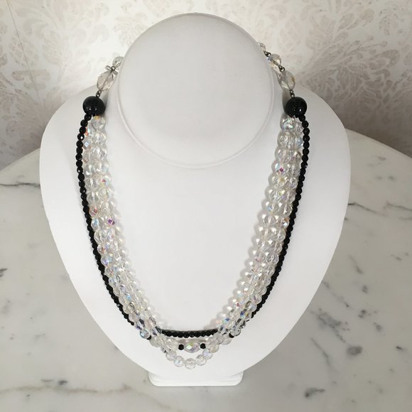 Vintage Austrian Crystal Layered Necklace - MINT - Picture 5 of 9